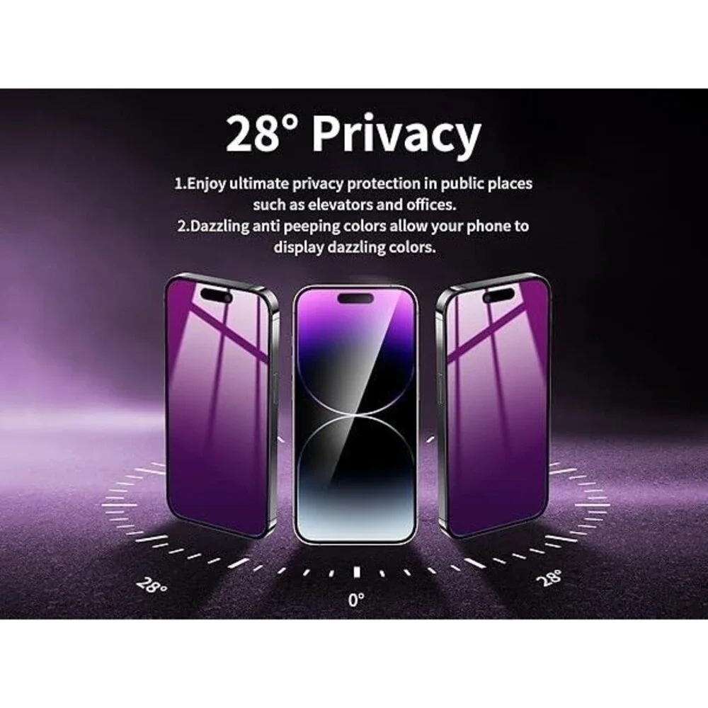 2-Pack IFAEVEUS Privacy Screen Protector iPhone 13 / 13 Pro / 14 Tempered Glass